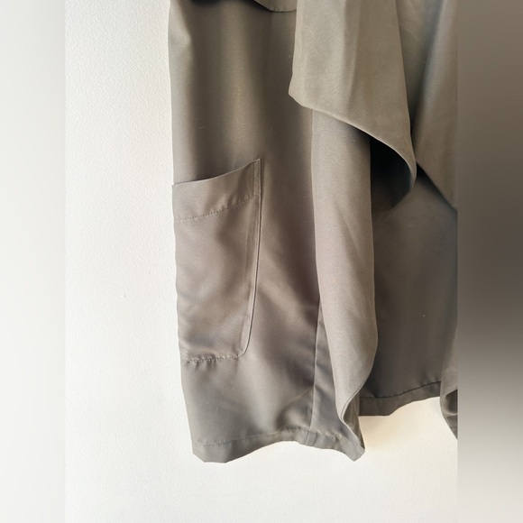 Vero Moda - Light Open Front Over Coat/Jacket - Khaki Green - Size Large - Picture 4 of 9